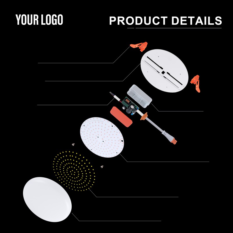 Вбудований світлодіодний безрамний панельний світильник потужністю 36 Вт, алюміній + ПК, залізо + ПП